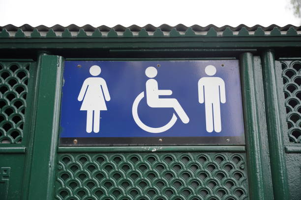 Toilet cubicles - Male female and disabled Toilet sign